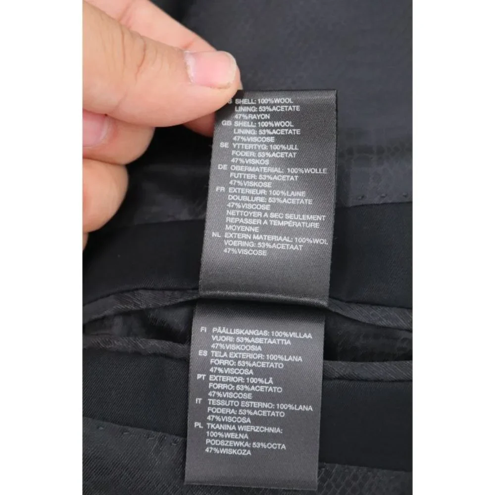 NWT Roberto Cavalli x H&M Men's 42R 2 Button Black Wool sport coat Blazer Jacket